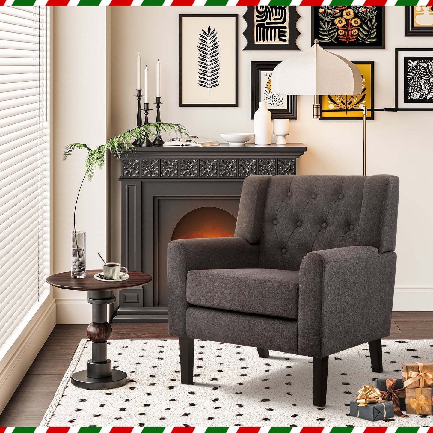 TEWLOSS Modern Accent Chair Arm Chair for Living Room, Gray