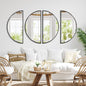 Tewloss DIY Bathroom Mirrors Half Circle Wall Mirror Sets 4PCS for Home Decor (Black, M)