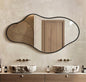TEWLOSS Irregular Wall Mirror Decorative 36"x 20" Black Bathroom Mirrors Metal Frame, Drop Shape