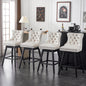TEWLOSS Swivel Counter Height Bar Stools Set of 4 Velvet Barstools for Kitchen Island (26", Beige)
