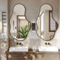 TEWLOSS Irregular Wall Mirror 43"x 26"-2PCS Black Bathroom Mirrors Metal Frame, Dolphin Shape