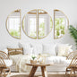 Tewloss DIY Bathroom Mirrors Half Circle Wall Mirror Sets 4PCS for Home Decor (Gold, M)