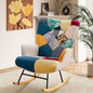TEWLOSS Rocking Chair, Modern Adult Accent Chair for Nursery, Boho Blue (Set of 1)