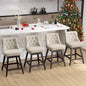 TEWLOSS Bar Stools Set of 4 Fabric Swivel Counter Height Bar Stools for Kitchen Island (26", Beige)